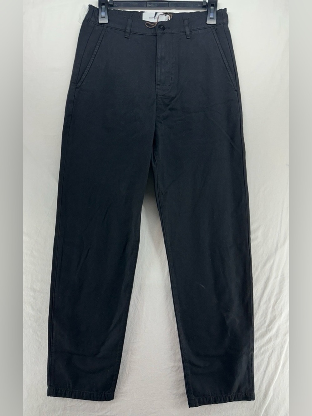 Coach Men's Flat Front Chino Khaki Black Logo‎ Straight Leg Size XS